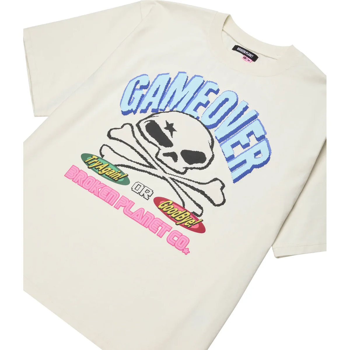 Broken Planet Game Over Tee Vanilla White