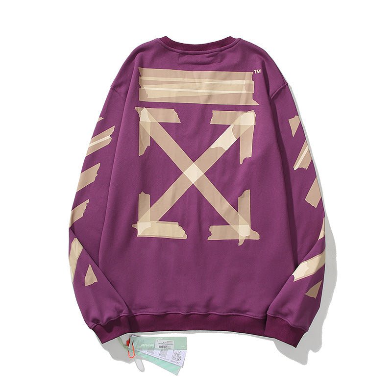 Off-White Purple Packing Tape Arrow Crewneck Sweatshirt