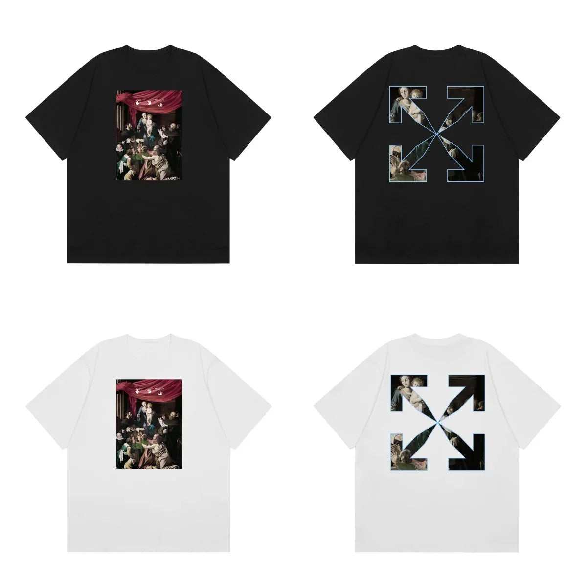 Off-White Vintage Poster Photo Arrow Cross Print Short Sleeve T-Shirt