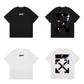 Off-White Black Pink Block Arrow Cross Print Short Sleeve T-Shirt