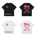 Off-White Hot Pink Arrow Cross Print Short Sleeve T-Shirt