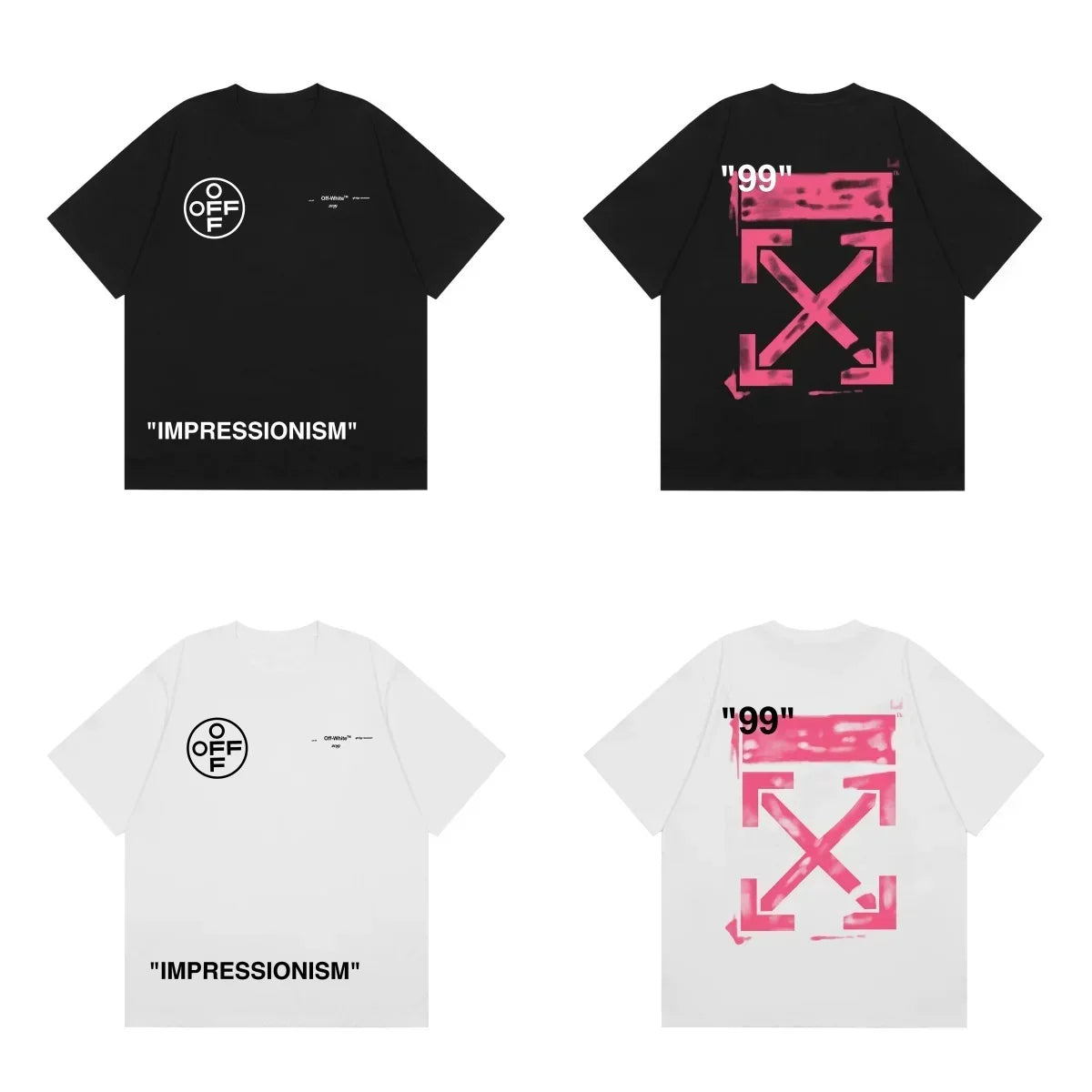 Off-White Hot Pink Arrow Cross Print Short Sleeve T-Shirt