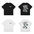 Off-White WHT Letter Grey Arrow Cross Print Short Sleeve T-Shirt
