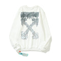 Off-White White Grey Drip Cloud Arrow Crewneck Sweatshirt