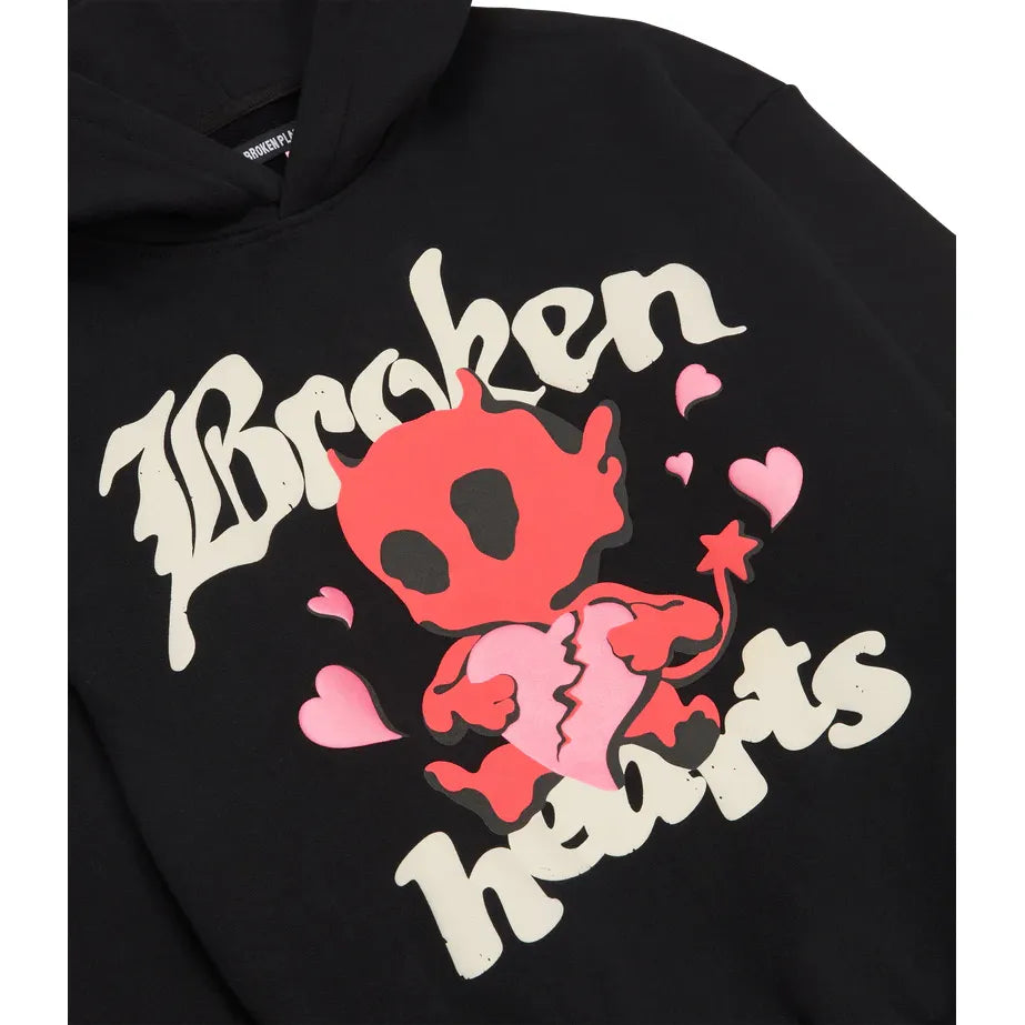 Broken Planet Broken Hearts Hoodie Midnight Black