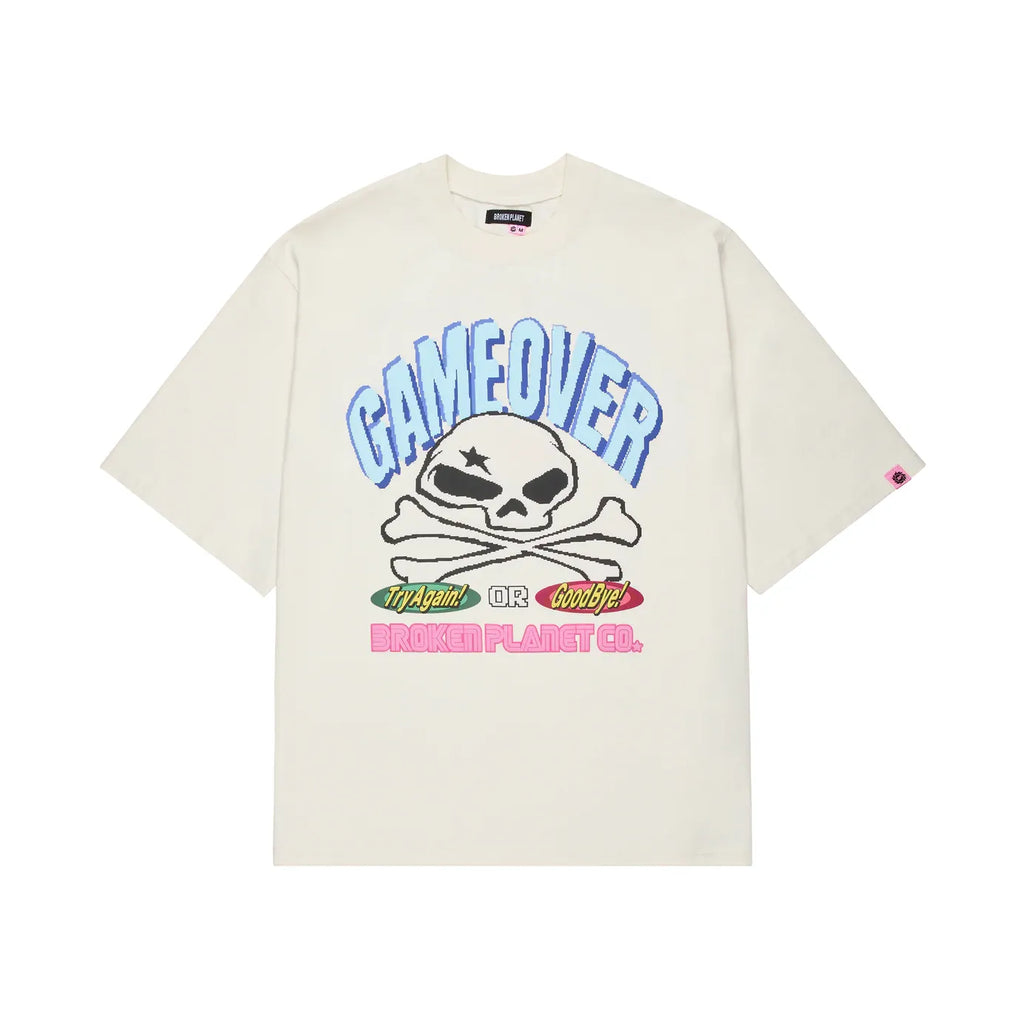 Broken Planet Game Over Tee Vanilla White