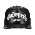 Godspeed Forever Black Leather Trucker Hat