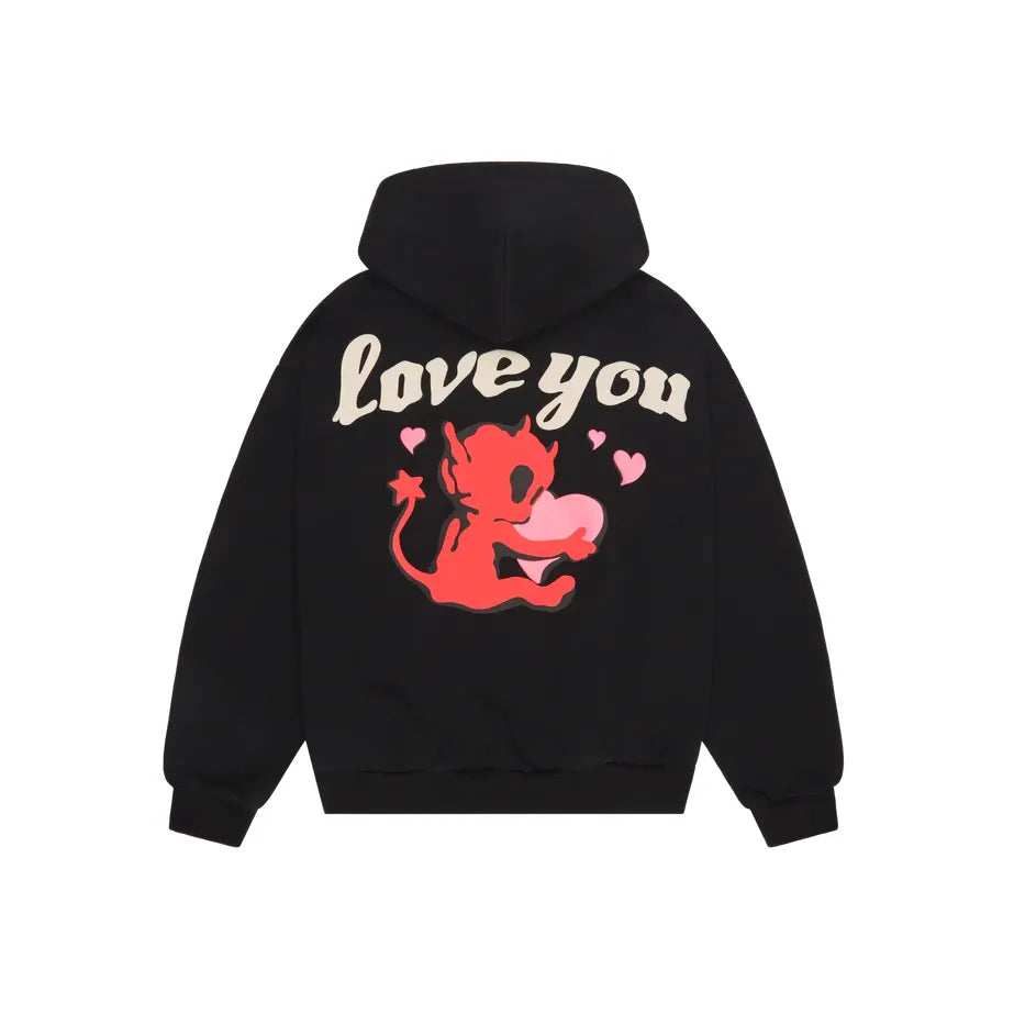 Broken Planet Broken Hearts Hoodie Midnight Black