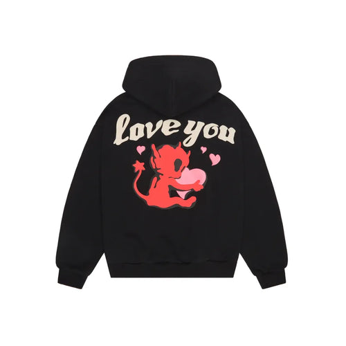 Broken Planet Broken Hearts Hoodie Midnight Black